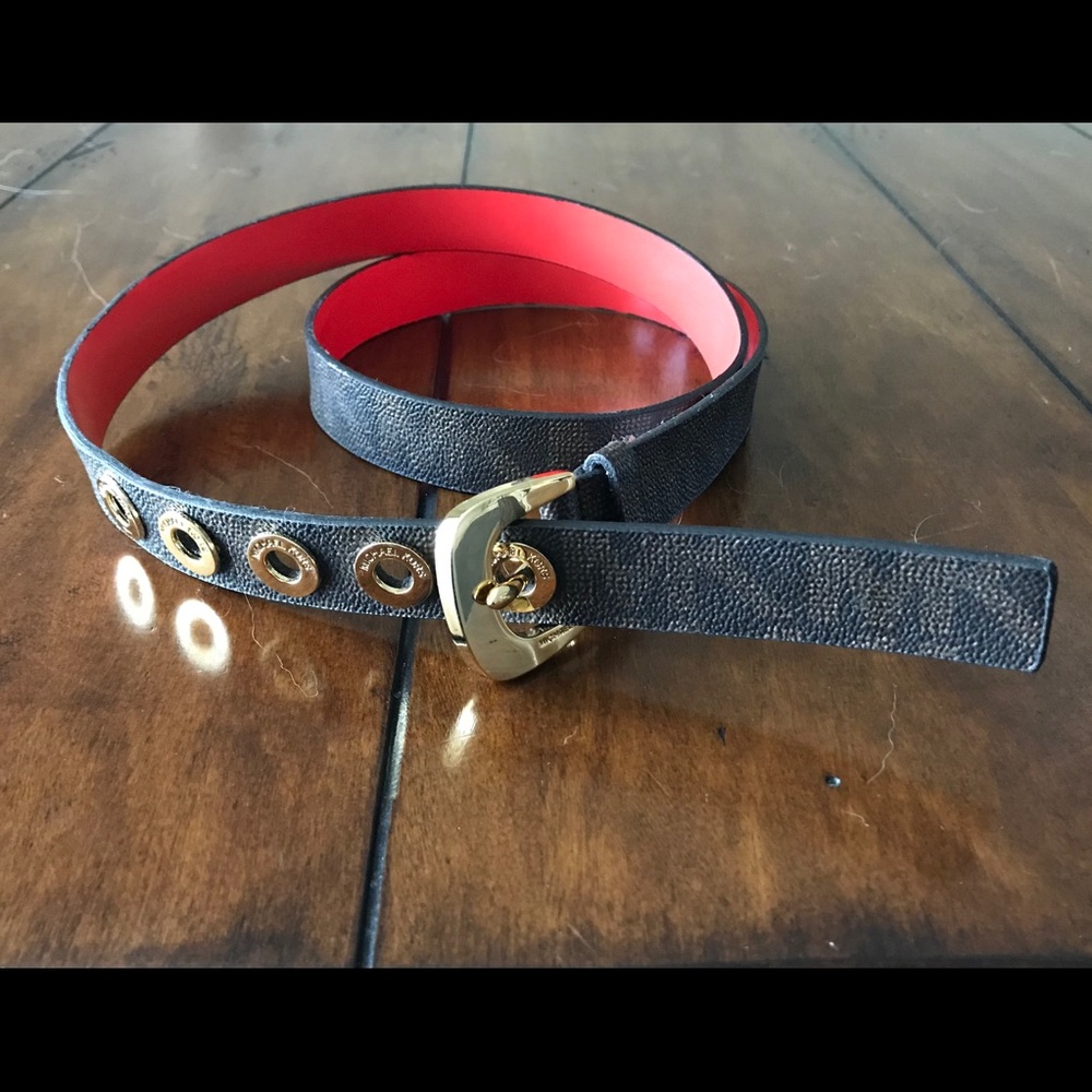 Michael Kors Logo Belt, Synthetic Leather, 37”